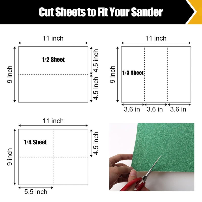 BOSHCRAFT 60 Grit Aluminum Oxide Sandpaper, 9x11 Inch Sheets, 12 Pack, Compatible with Sanding Block, for Wood, Metal, Fiberglass - Image 5